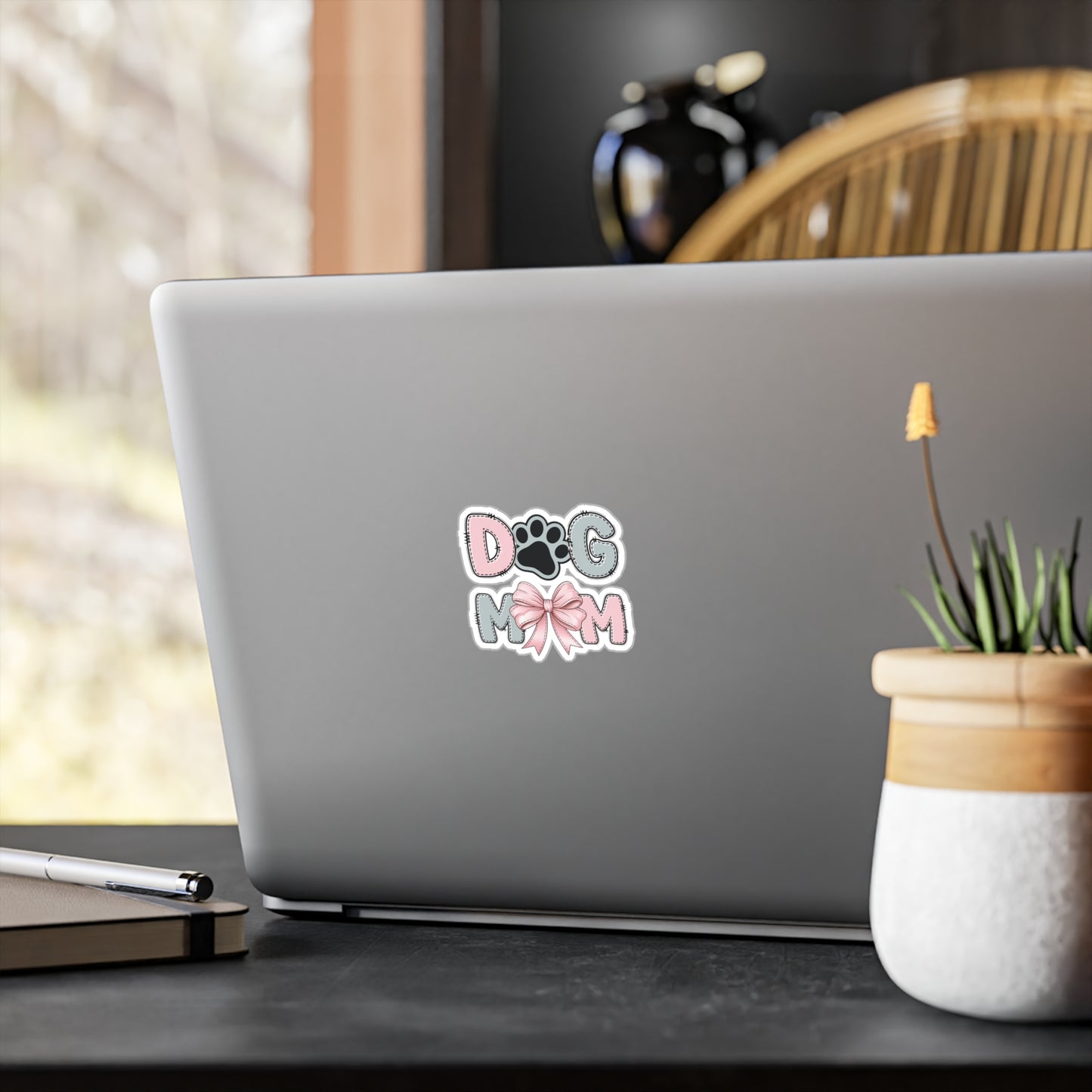 Dog Mom Bow sticker
