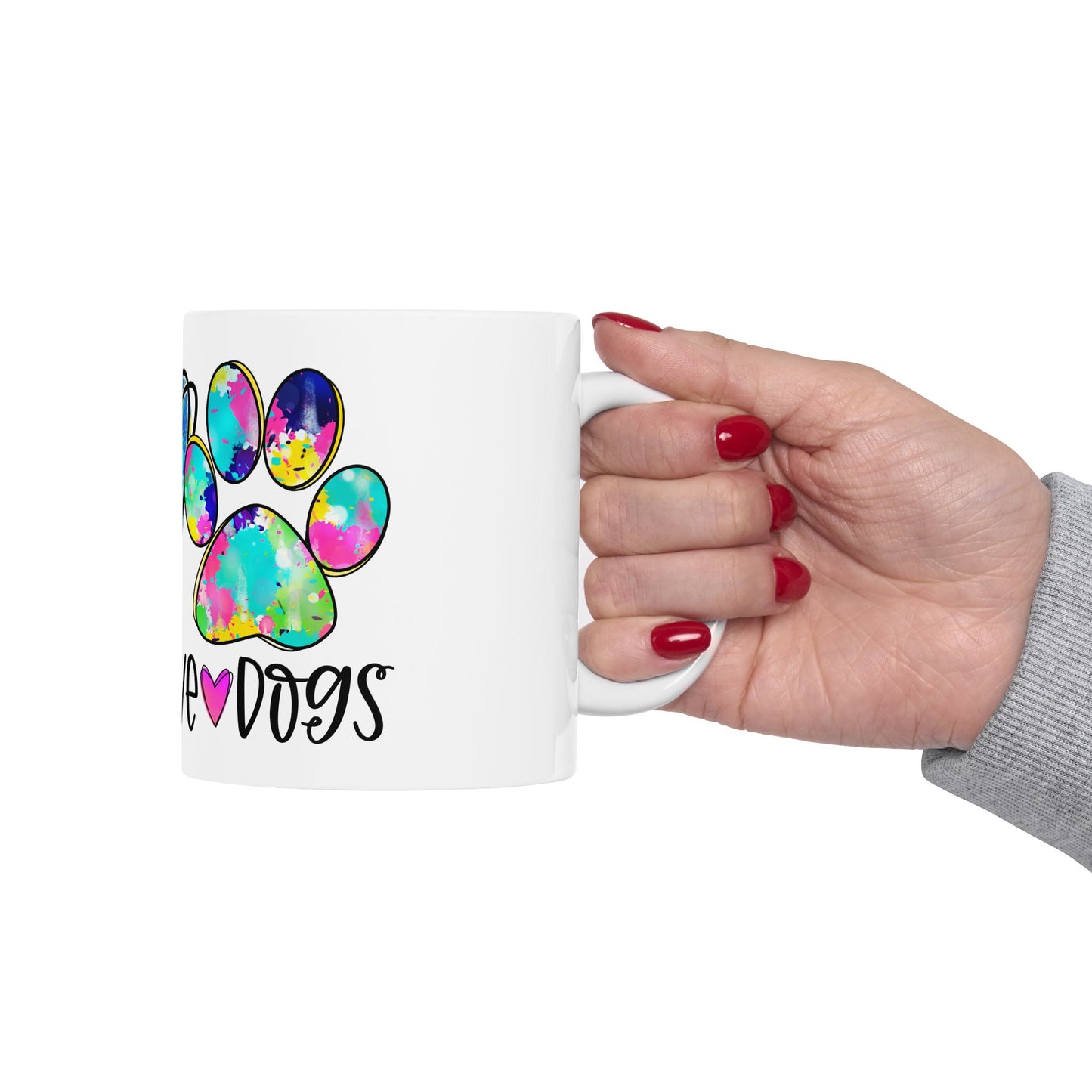 Peace Love Dogs Tie Dye Mug