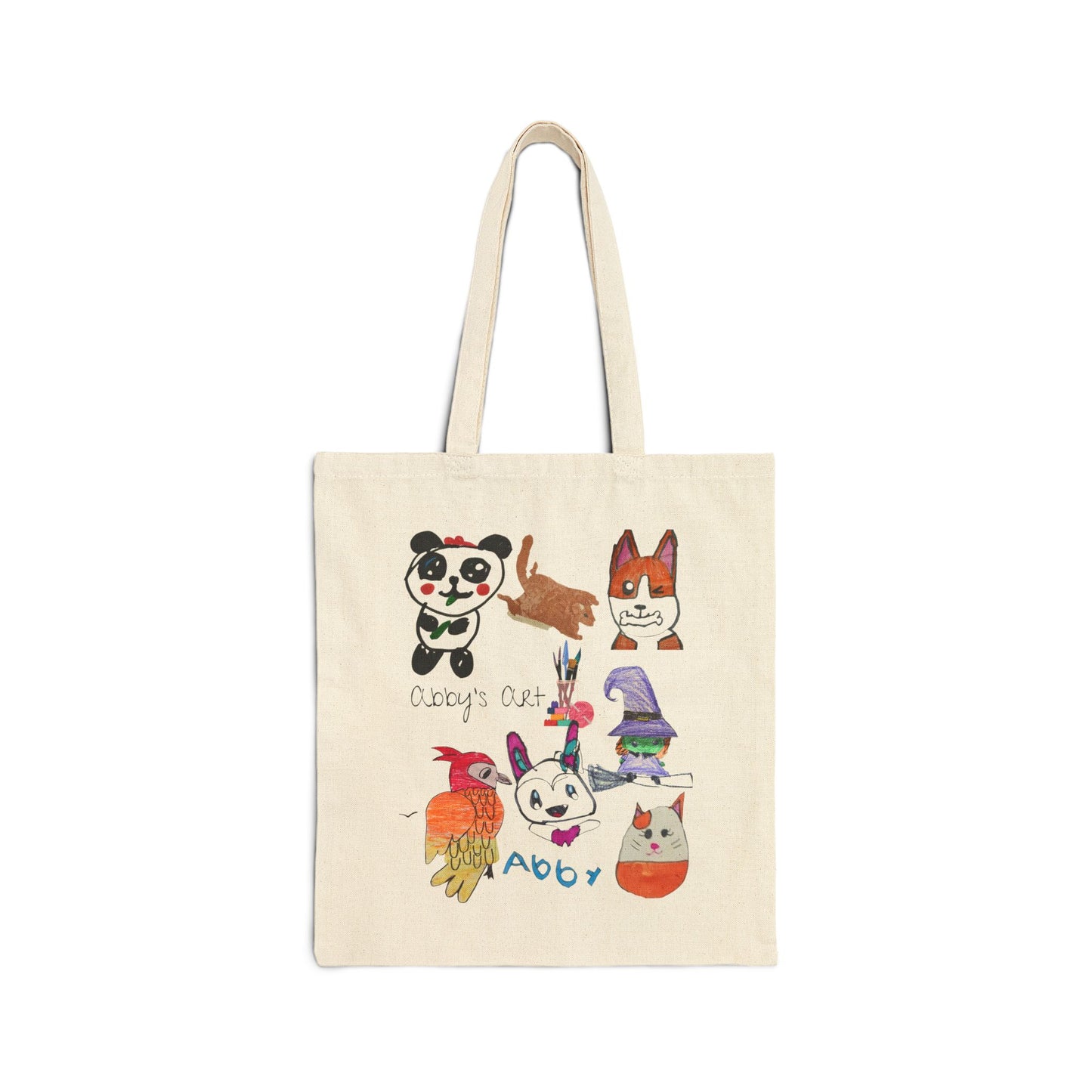 Whimsical Animal Art Tote Bag, Eco-Friendly Shopping Bag, Kids Art Tote, Gift for Animal Lovers, Cute Canvas Bag