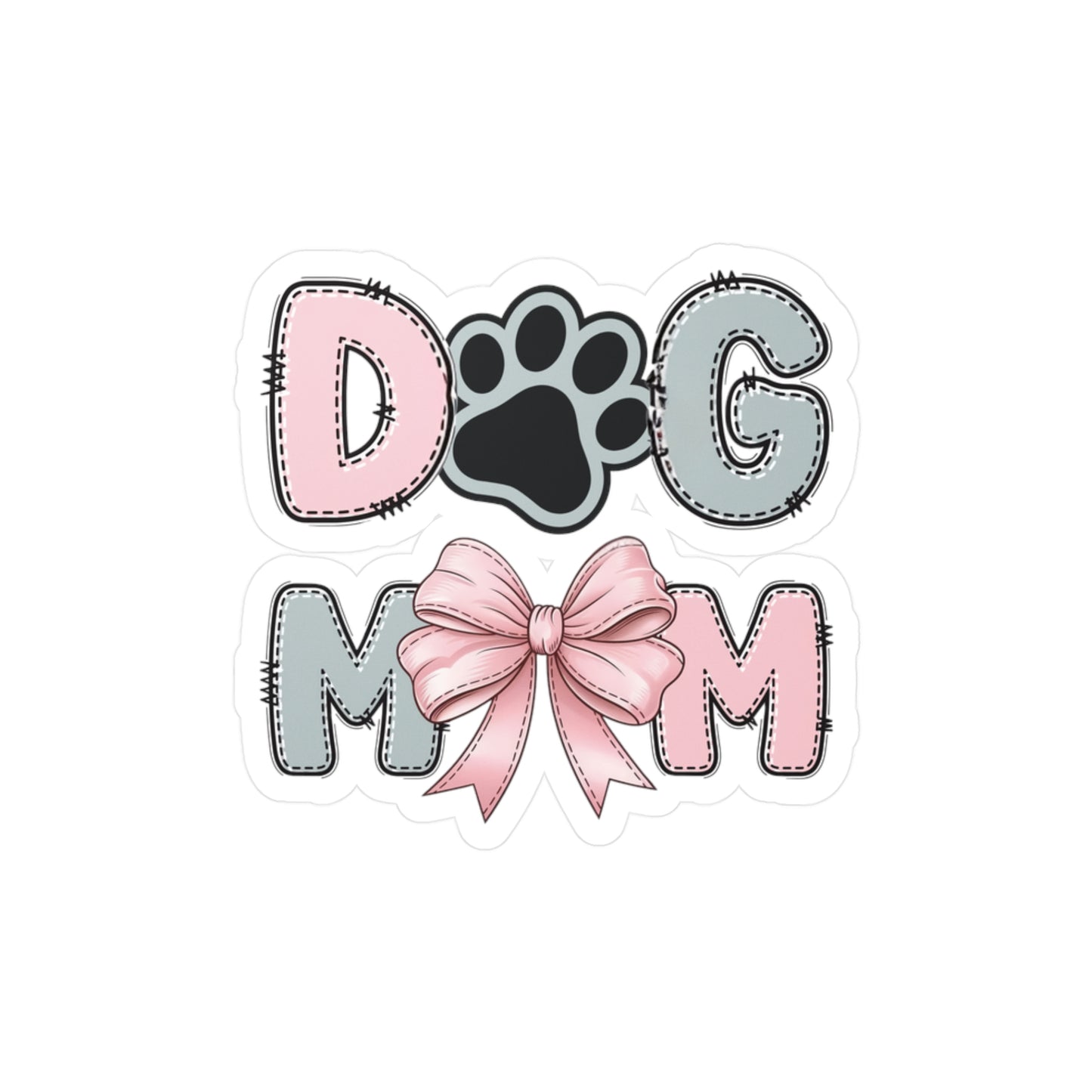 Dog Mom Bow sticker