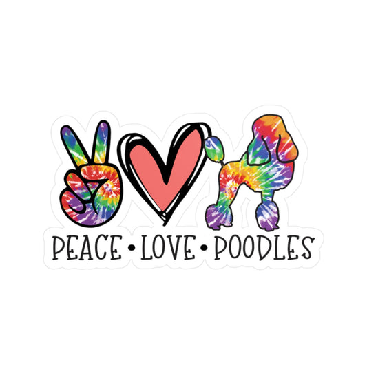 Peace Love Poodles Sticker
