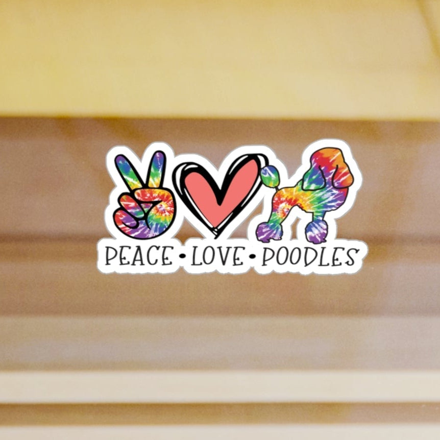 Peace Love Poodles Sticker