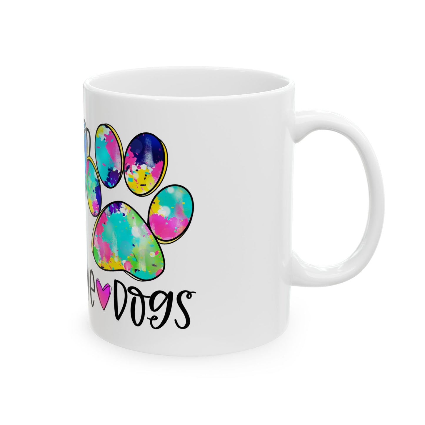 Peace Love Dogs Tie Dye Mug