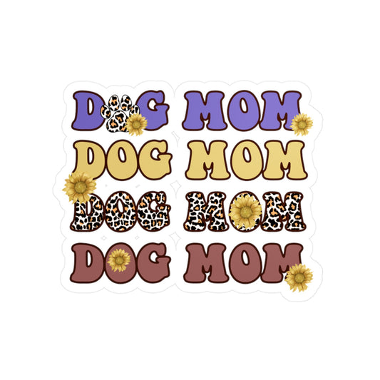 Dog Mom flower sticker