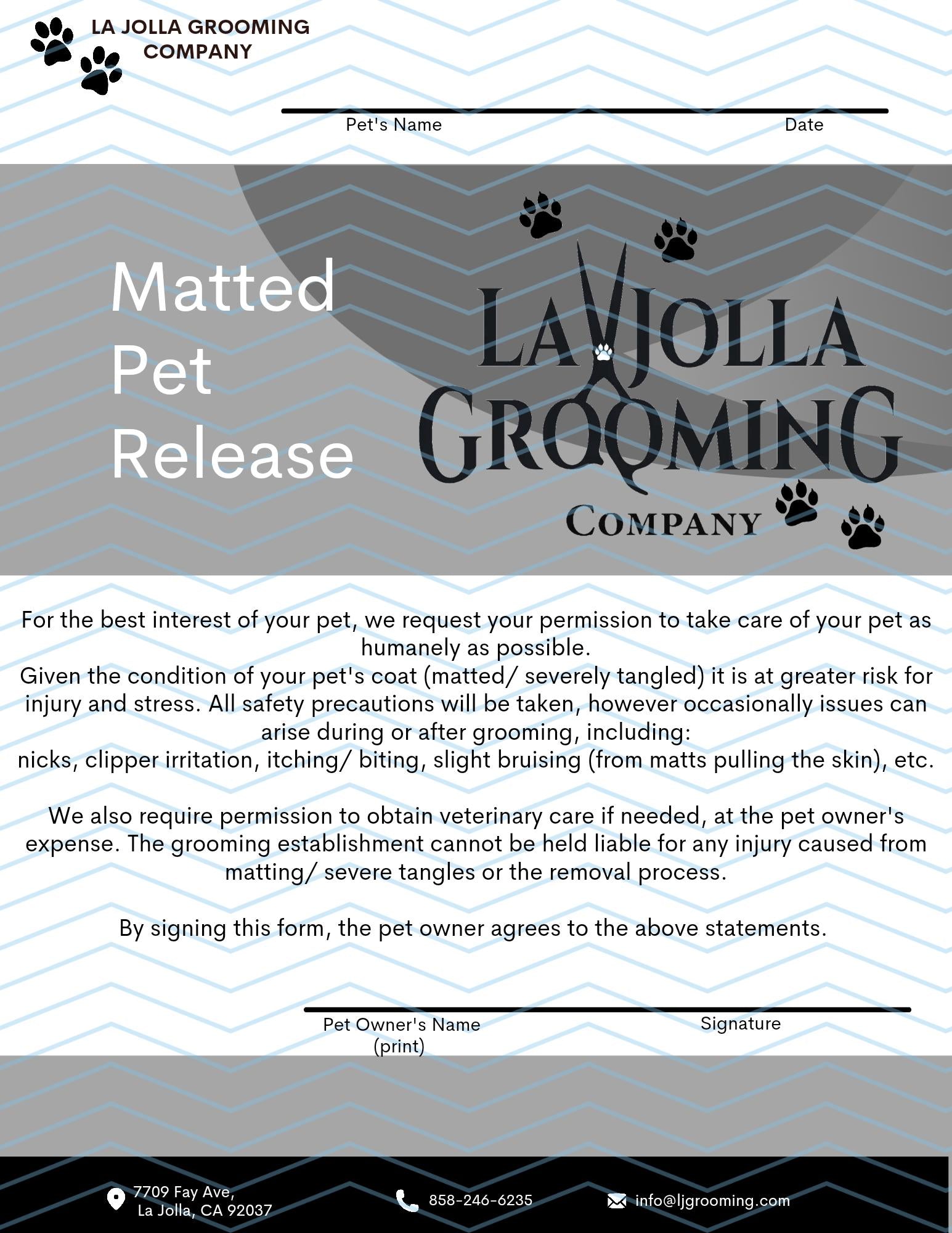 Matting Release Form