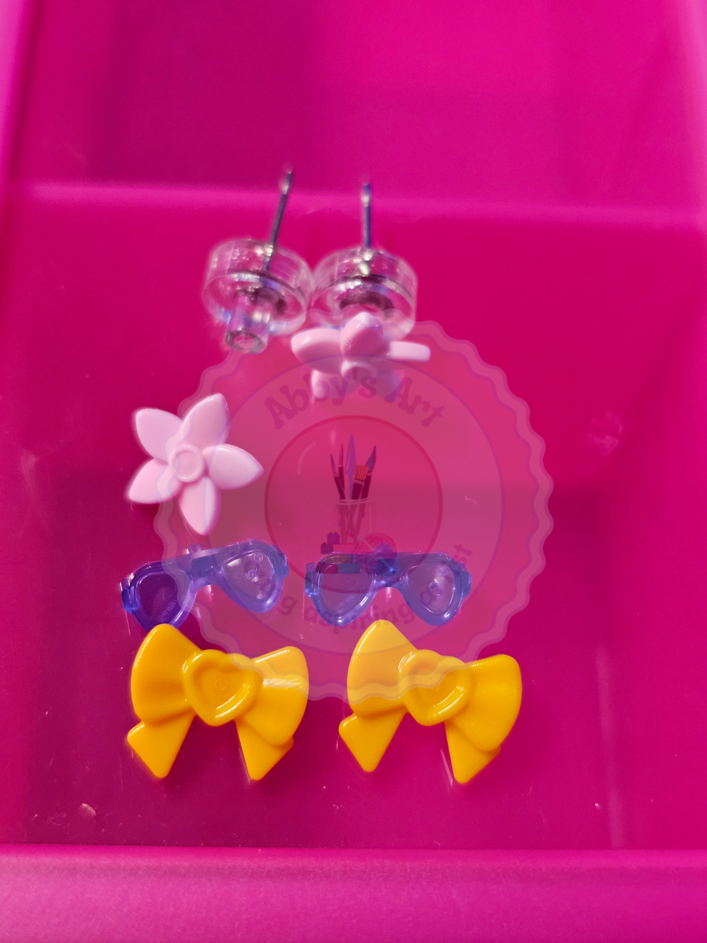 Interchangeable Lego earrings