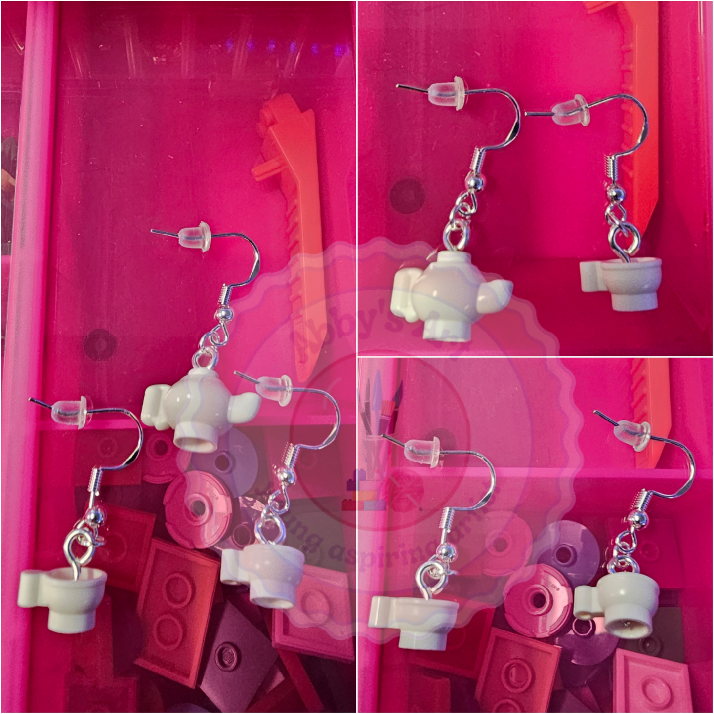 Interchangeable Lego earrings