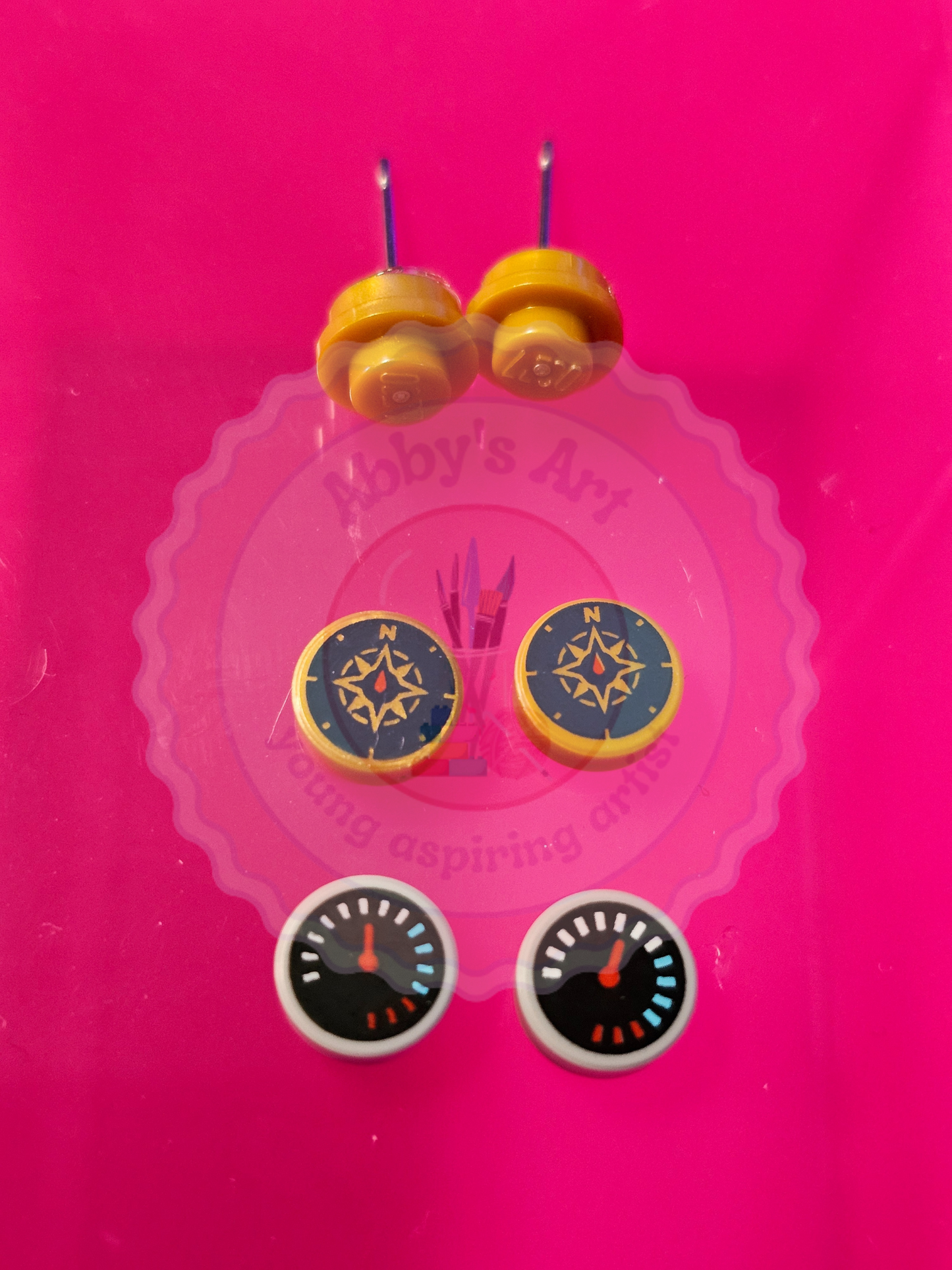 Interchangeable Lego earrings